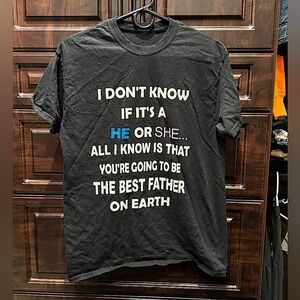 Hand crafted gender reveal Black Graphic unisex T-Shirt LARGE pit to pit 18in